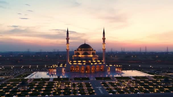 Lekka Wystawa Sztuki Meczecie Sharjah — Wideo stockowe