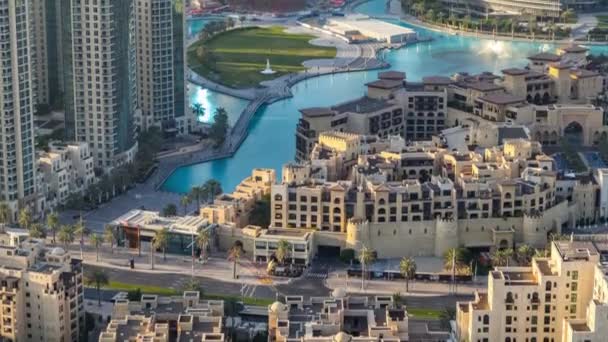 Dubai Emirati Arabi Uniti Febbraio 2020 Veduta Panoramica Della Fontana — Video Stock