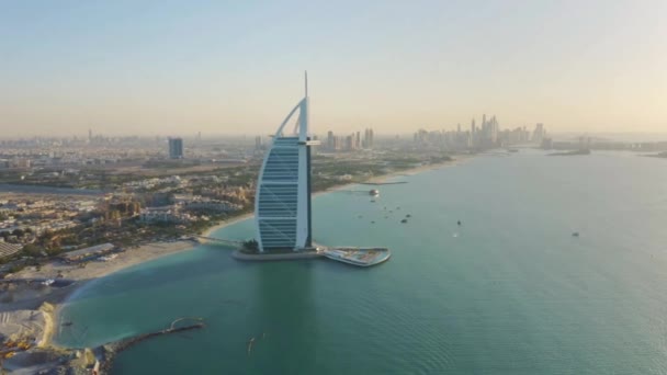 Burj Arap Lüks Oteli Dubai Birleşik Arap Emirlikleri Yakınlarında Sürat — Stok video