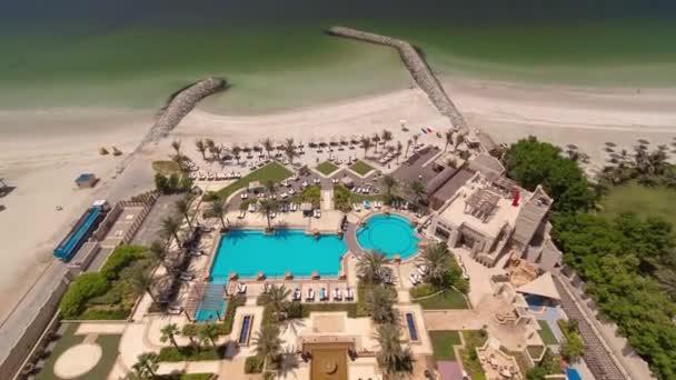 Ajman Beach Aerial View Dubai Uae — Stock Video