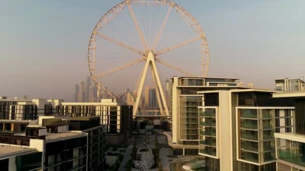 Beautiful Aerial View Ferris Wheel Construction Dubai — Wideo stockowe