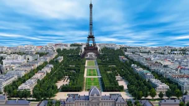 エッフェル塔 パリの青い空 — ストック動画