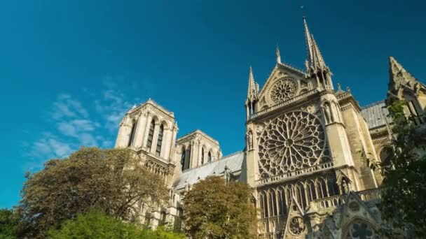 Notre Dame Paris Cathedral Time Lapse — Vídeos de Stock