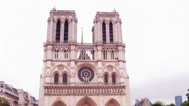 Afternoon View Notre Dame Cathederal France — Stockvideo