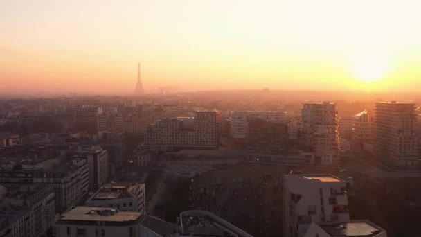 View Whole Paris City Sunset — Video Stock