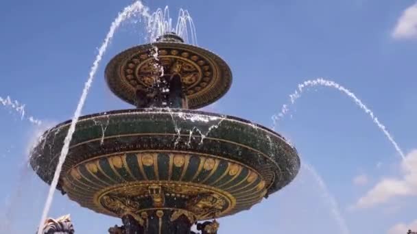 Close Artificial Fountains Paris France — Stok video