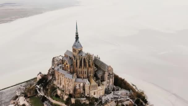Aerial View Mont Saint Michel France — Video
