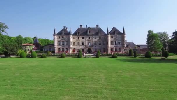 Drone Footage Castle Monthairons Paris — Stockvideo