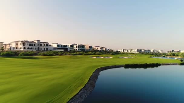 Green Golf Club Dubai Aerial View — Stock Video