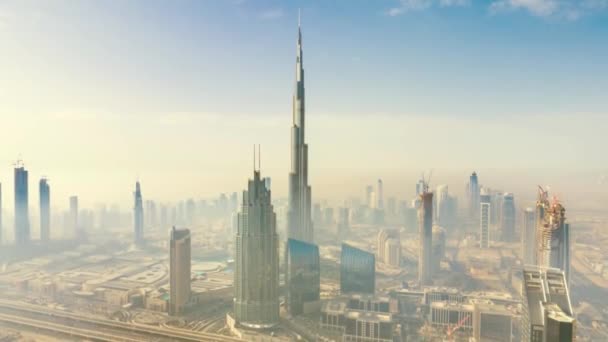 Burj Khalifa Cityscape Sandstorm Time — Stockvideo