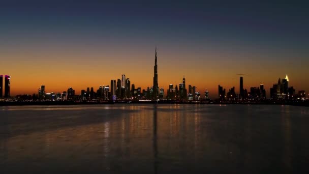 View Whole Dubai City Night — Stock video