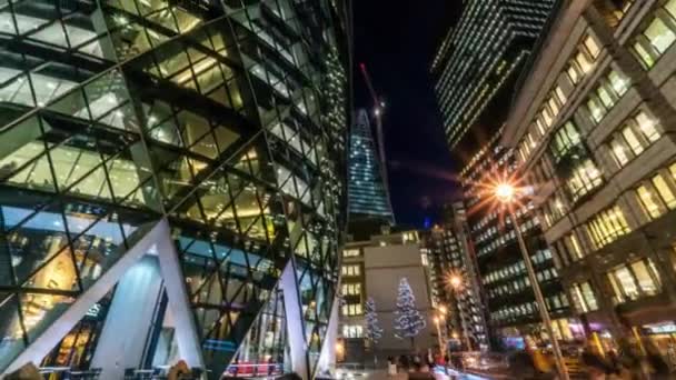London Mary Axe Gherkin Time Lapse Footage — Stok Video