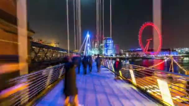 Time Lapse Footage Famous London Eye Ferris Wheel Golden Jubilee — стоковое видео