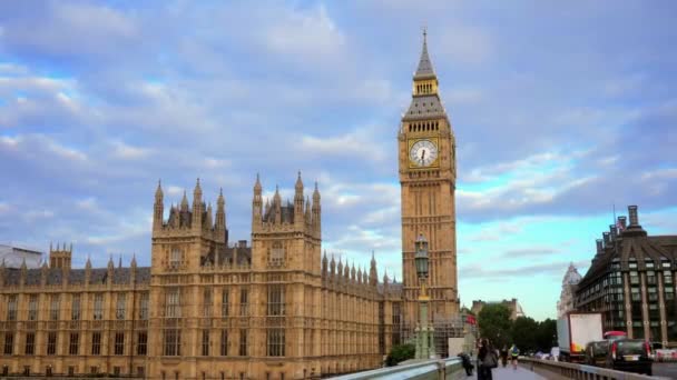 Footage Famous Building London Big Ben Parliament — стоковое видео