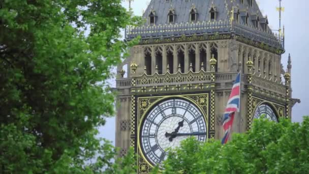 Video Ben Clock Waving Flag London — Stock Video