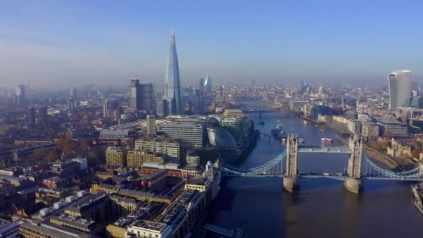 Drone Footage Tower Bridge London — Stock Video