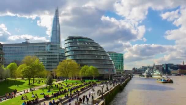 Time Lapse Footage Thames London Sunny Day — Wideo stockowe