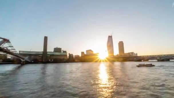 Beautiful Time Lapse Footage Famous Thames River London Sunset Time — Vídeos de Stock