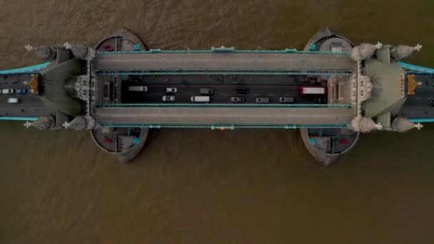 Drone Footage Tower Bridge London Top — стоковое видео
