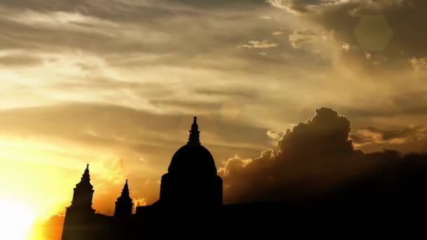 Cinematic View Paul Cathedral Sunset — Stock video