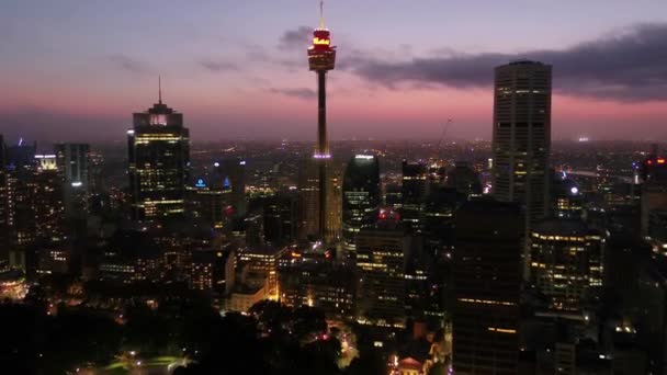 Whole Sydney City Drone View Sydney Tower Eye — 图库视频影像