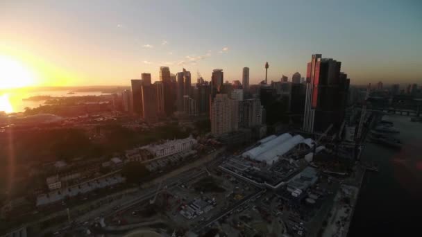 Amazing Sunset View Sydney Drone Camera — 图库视频影像