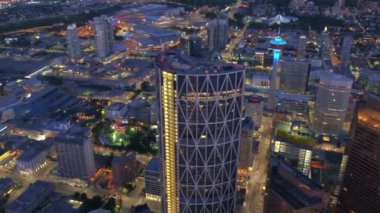 Evening view of the beautiful Calgary city of Canada in 4k