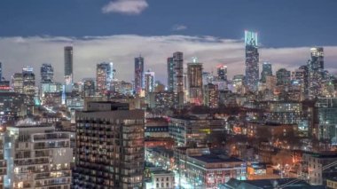 Time Lapse footage of famous touristic city of Canada, Toronto at night