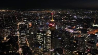 Sydney tower night drone views
