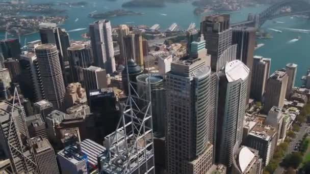 Sydney City Skyscrapers Drone Footages — стоковое видео