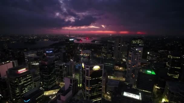 Aerial View Sony Building Sydney Twilight — Stock video