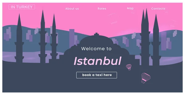 Istanbul Város Kezdőlapja Utazáshoz — Stock Vector