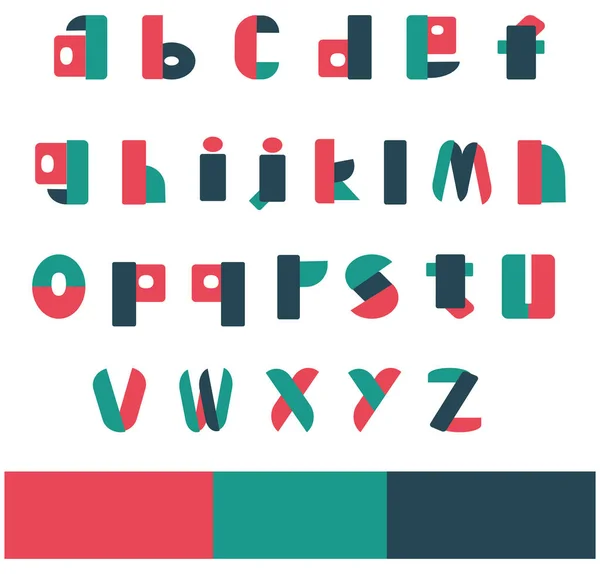 Alphabet Kleine Buchstaben Bauhaus Stil — Stockvektor