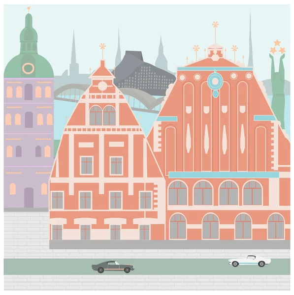 Viaje Letonia Ciudad Riga — Archivo Imágenes Vectoriales