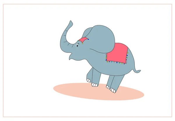 Pequeño Elefante Colores Pastel Web — Vector de stock