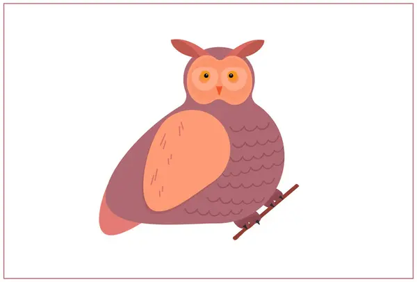Owl Bird Flat Design Web — Stock Vector