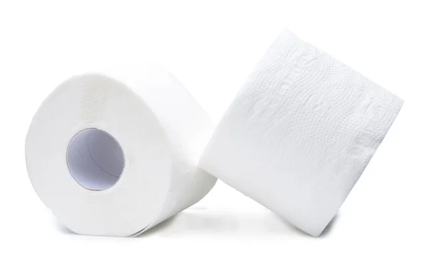 Δύο Ρολά Λευκού Χαρτιού Υγείας Καθαριότητας Χαρτοπετσέτας Για Χρήση Στην — Φωτογραφία Αρχείου