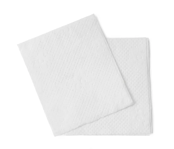 Два Складених Шматки Паперу Білої Тканини Або Серветки Стосі Ізольовані — стокове фото