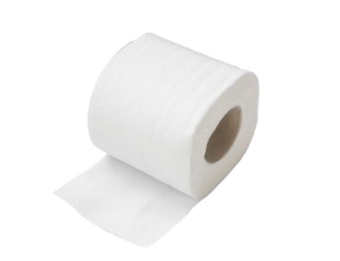 Tek rulo beyaz kağıt veya peçete kesme yolu ile beyaz zemin üzerinde izole edilir.