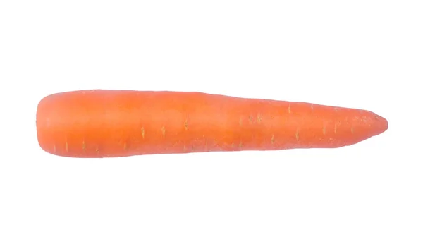 Πάνω Άποψη Φωτογραφία Του Ενιαίου Φρέσκα Λαχανικά Καρότο Πορτοκάλι Απομονώνεται — Φωτογραφία Αρχείου