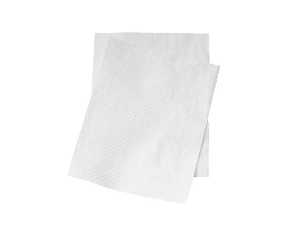 Katlanmış Iki Parça Beyaz Kağıt Peçete Beyaz Arka Planda Kırpma — Stok fotoğraf