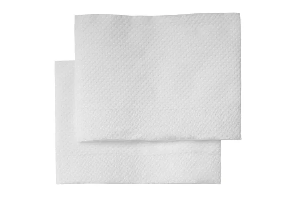 Два Складених Шматки Паперу Білої Тканини Або Серветки Стосі Ізольовані — стокове фото