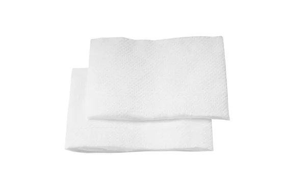 Deux Morceaux Pliés Papier Soie Blanc Une Serviette Pile Sont — Photo