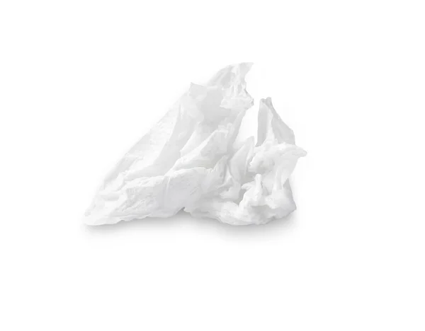 Single Screwed Crumpled Tissue Paper Use Isolated White Background Clipping — Stock Photo, Image