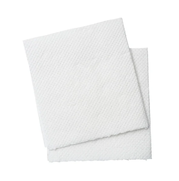 Два Складених Шматки Паперу Білої Тканини Або Серветки Стосі Приготовлені — стокове фото