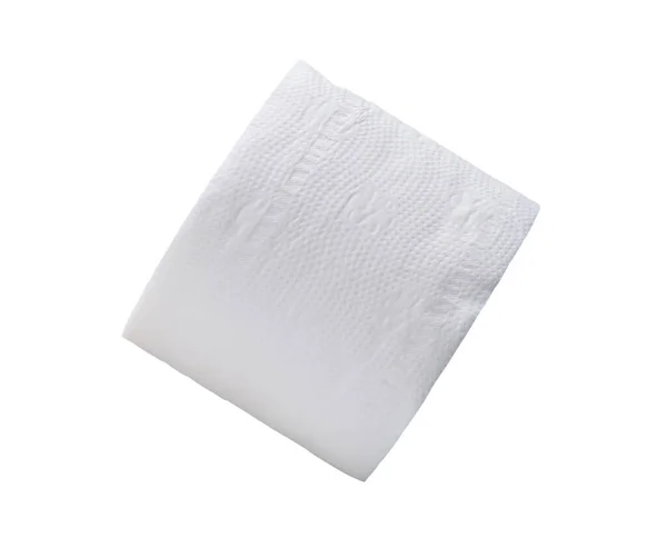Single Roll White Tissue Paper Napkin Isolated White Background Clipping — Stock Photo, Image