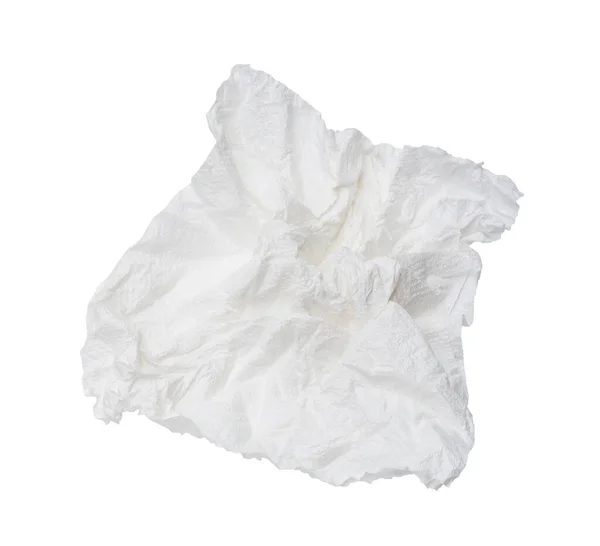 Wrinkled Crumpled White Stencil Tissue Paper Use Toilet Restroom Left — Stock Photo, Image