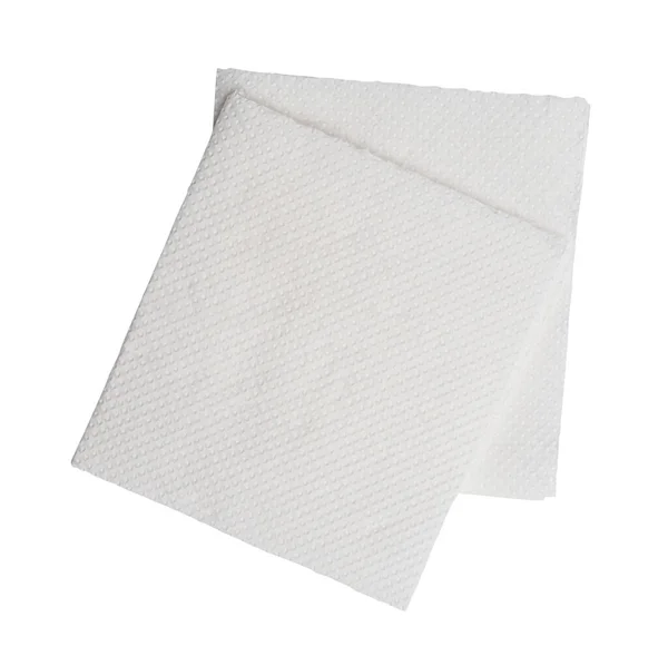 Zwei Gefaltete Stücke Von Weißem Seidenpapier Oder Serviette Stapeln Ordentlich — Stockfoto