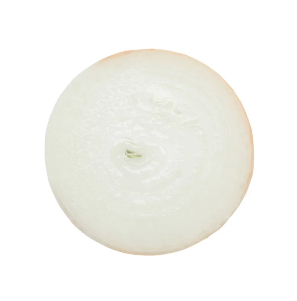 Metà Cipolla Bianca Isolata Sfondo Bianco Con Percorso Ritaglio — Foto Stock