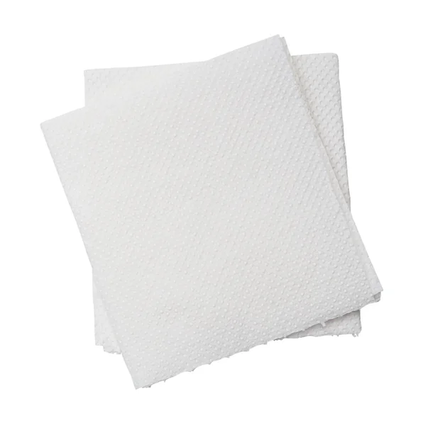 Deux Morceaux Pliés Papier Soie Blanc Serviette Pile Soigneusement Préparés — Photo